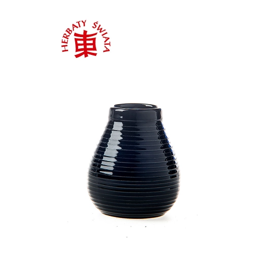 Matero z porcelany czarne prążkowane 350ml
