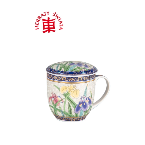 Kubek porcelanowy z zaparzaczem Irys